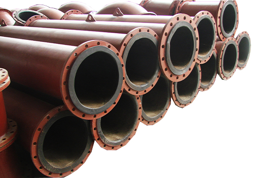 Steel pipe with rubber liner